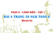 Bài 4 trang 58 SGK Toán 6 tập 1 Cánh Diều